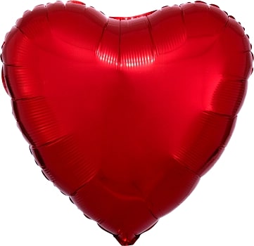 Metallic Red Heart Foil Balloon 18″ (10584)