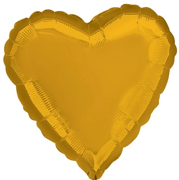 Metallic Gold Heart Foil Balloon 18″ (10585)