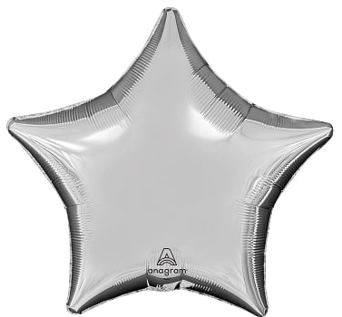 Metallic Silver Star Foil Balloon 18″ (30576)