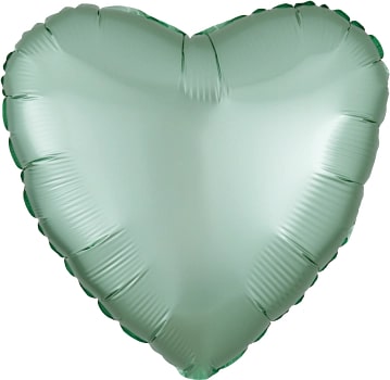 Satin Luxe Mint Green Heart Foil Balloon 18″ (39914)
