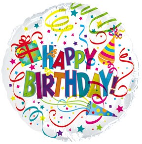 Happy Birthday Party Hat & Horn Foil Balloon 18″ (114608)