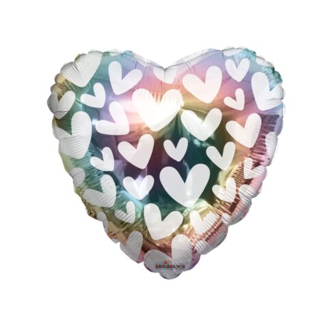 Rainbow And Hearts Pattern Foil Balloon 18 (16645-LK)