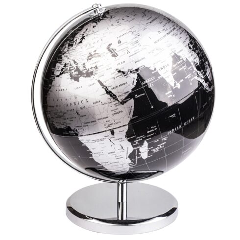 Silver World Globe decorative gift add-on by BLOOMSI