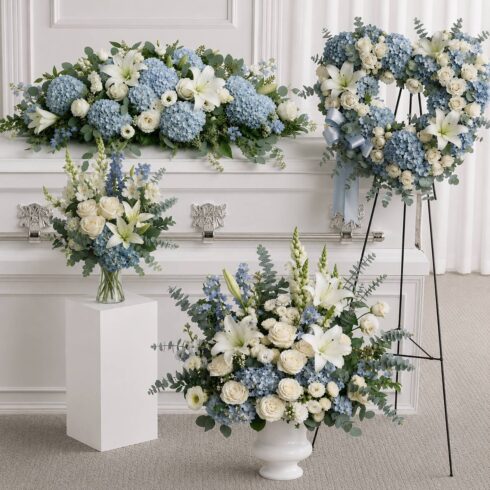 Blue & White Funeral Collections