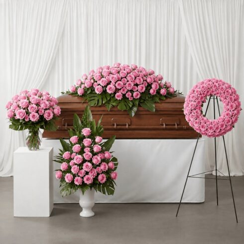 Pink Rose Funeral Collections
