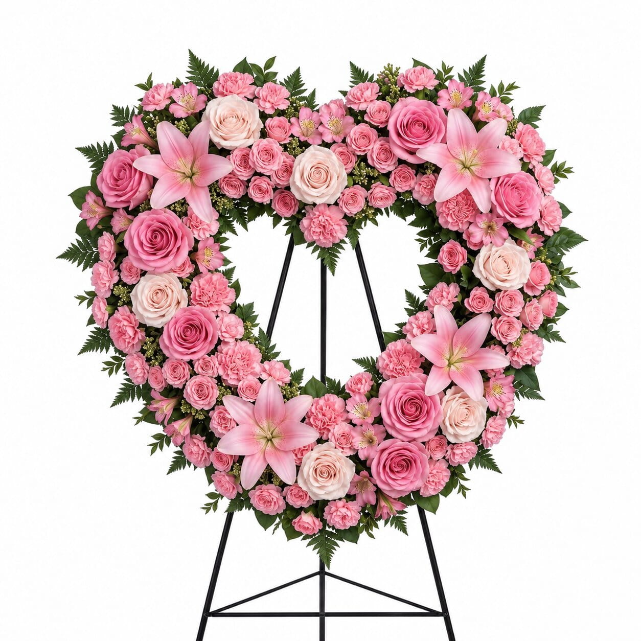Luxury Pink Floral Heart Wreath